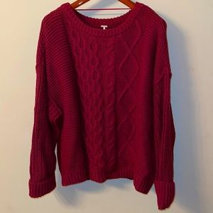 Cranberry Free People Winter Sweater